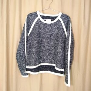 Numph black and ivory felted knit pullover sweater